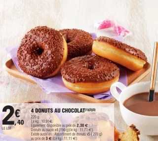 4 DONUTS AU CHOCOLAT
