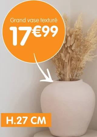 Grand vase texturé