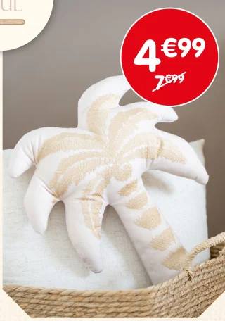 Coussin palmier brodé