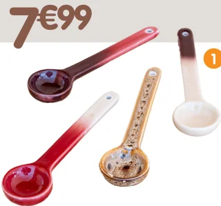 Lot de 4 cuillères en grès