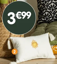 Coussin EXVOTO pompons - 20x30 cm