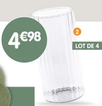 Lot de 4 verres cottelé haut