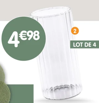 Lot de 4 verres cottelé haut