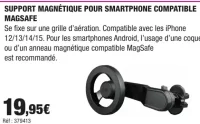 Support Magnétique Pour Smartphone Compatible Magsafe