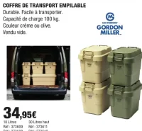 Coffre de Transport Empilable