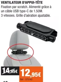 VENTILATEUR D'APPUI-TÊTE