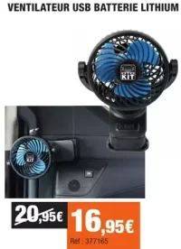 OTO KIT VENTILATEUR USB BATTERIE LITHIUM