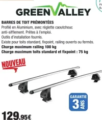 GREEN VALLEY BARRES DE TOIT PRÉMONTÉES