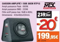MTX Audio Caisson amplifié 1 sub 30cm RTP12