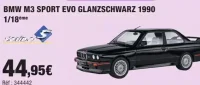Solido BMW M3 SPORT EVO GLANZSCHWARZ 1990 1/18ème