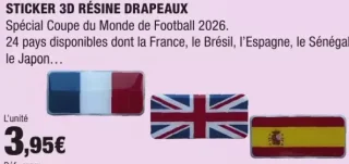 STICKER 3D RÉSINE DRAPEAUX
