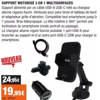 T'nB SUPPORT MOTORISÉ 3 EN 1 MULTISURFACES