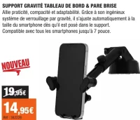 T'nB SUPPORT GRAVITÉ TABLEAU DE BORD & PARE BRISE