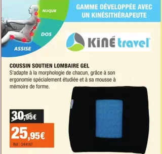 Coussin Soutien Lombaire Gel Kiné Travel