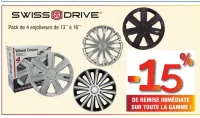 Swiss Drive Pack de 4 enjoliveurs de 13" à 16"