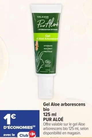 Gel Aloe arborescens bio PUR ALOÉ 125 ml
