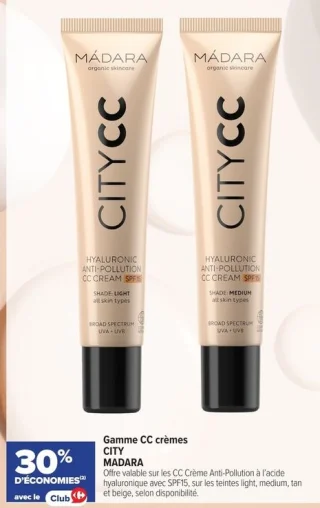 Gamme CC crèmes CITY MADARA