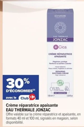 Crème réparatrice apaisante EAU THERMALE JONZAC