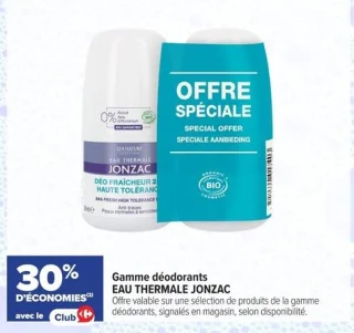 Gamme déodorants EAU THERMALE JONZAC