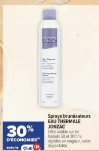 Sprays brumisateurs EAU THERMALE JONZAC