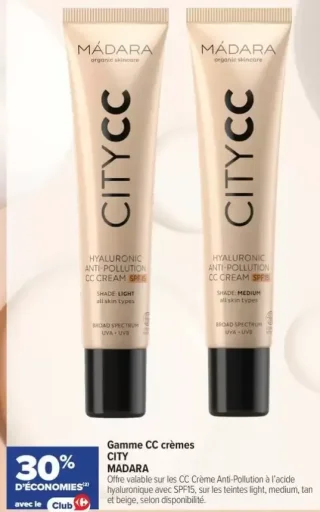 Gamme CC crèmes CITY MADARA