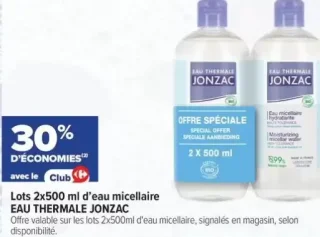 Lots 2x500 ml d'eau micellaire EAU THERMALE JONZAC