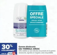 Gamme déodorants EAU THERMALE JONZAC