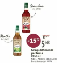 Sirop différents parfums MENEAU