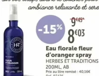 Eau florale fleur d'oranger spray HERBES ET TRADITIONS