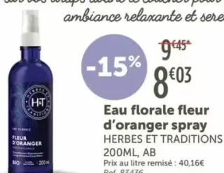 Eau florale fleur d'oranger spray HERBES ET TRADITIONS