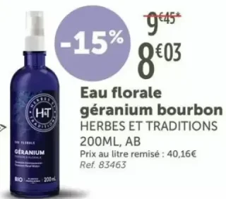 Eau florale géranium bourbon HERBES ET TRADITIONS