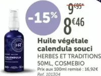 Huile végétale calendula souci HERBES ET TRADITIONS