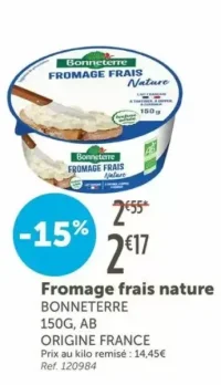 Fromage frais nature BONNETERRE