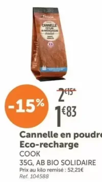 Cannelle en poudre Eco-recharge COOK