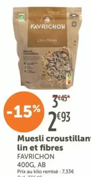 Muesli croustillant lin et fibres FAVRICHON