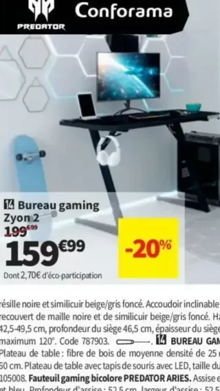 Bureau gaming Predator Zyon 2