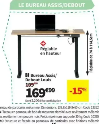 Bureau Assis/Debout Louis