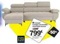 Canapé d'angle convertible réversible Aurore