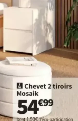 Chevet 2 tiroirs Mosaik