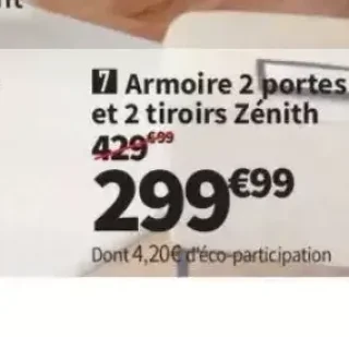 Armoire 2 portes et 2 tiroirs Zénith