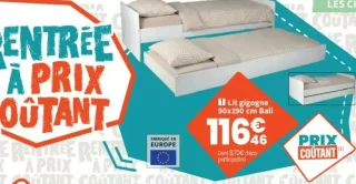 Lit gigogne 90x190 cm Bali