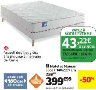 Matelas Maman cool 2 140x190 cm