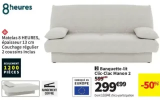 Banquette-lit Clic-Clac Manon 2 8 heures