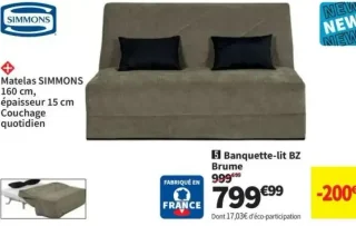 Banquette-lit BZ Brume Simmons