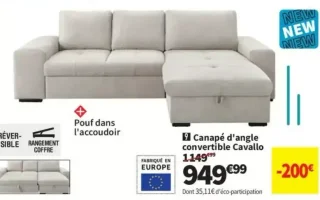 Canapé d'angle convertible Cavallo