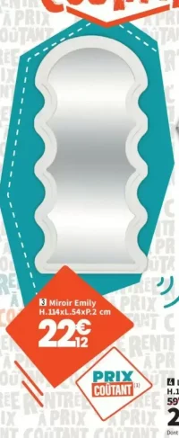 Miroir Emily H.114xL.54xP.2 cm