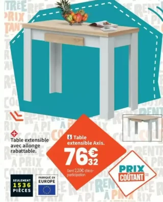 Table extensible Axis