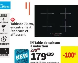 Table de cuisson à induction Midea MIH744E326GK