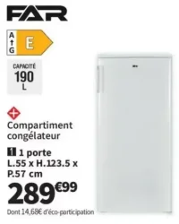 Réfrigérateur 1 porte FAR R4*G19EW G