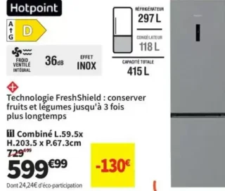 Réfrigérateur combiné Hotpoint HPK26412XP5EE1